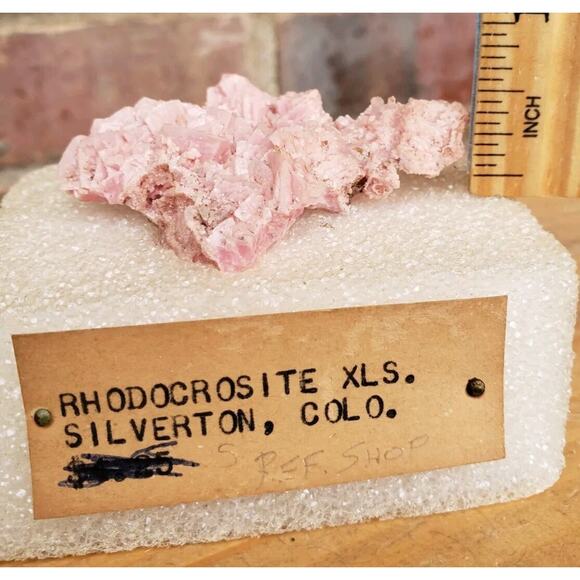 Rhodocrosite Crystal Cluster Silverton, Colorado, USA 38g Estate Specimen - Picture 10 of 10